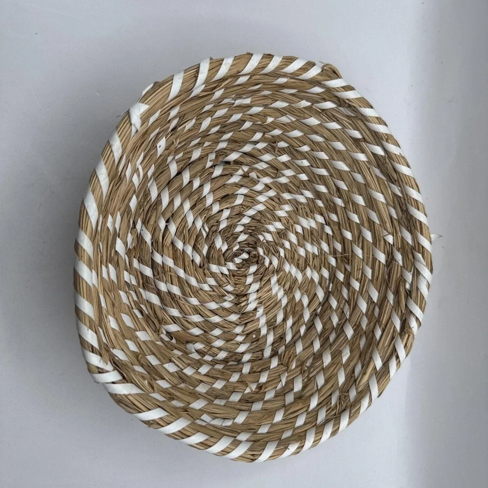 Vintage Hand Woven Grass‎ Straw 9